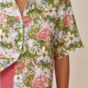 Aventura linen top- summer of love print size small